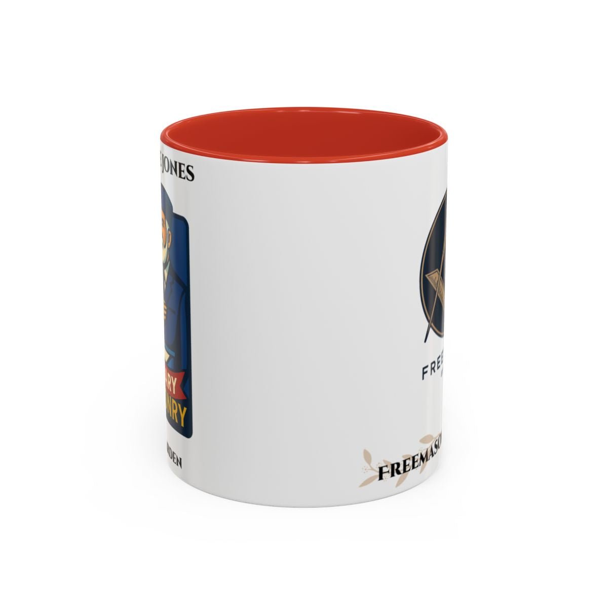 Premium Personalised Freemason Colour Rim Mug - Individual 40 years service - Masonic Mugs