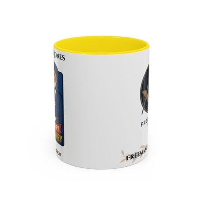 Premium Personalised Freemason Colour Rim Mug - Individual 40 years service - Masonic Mugs