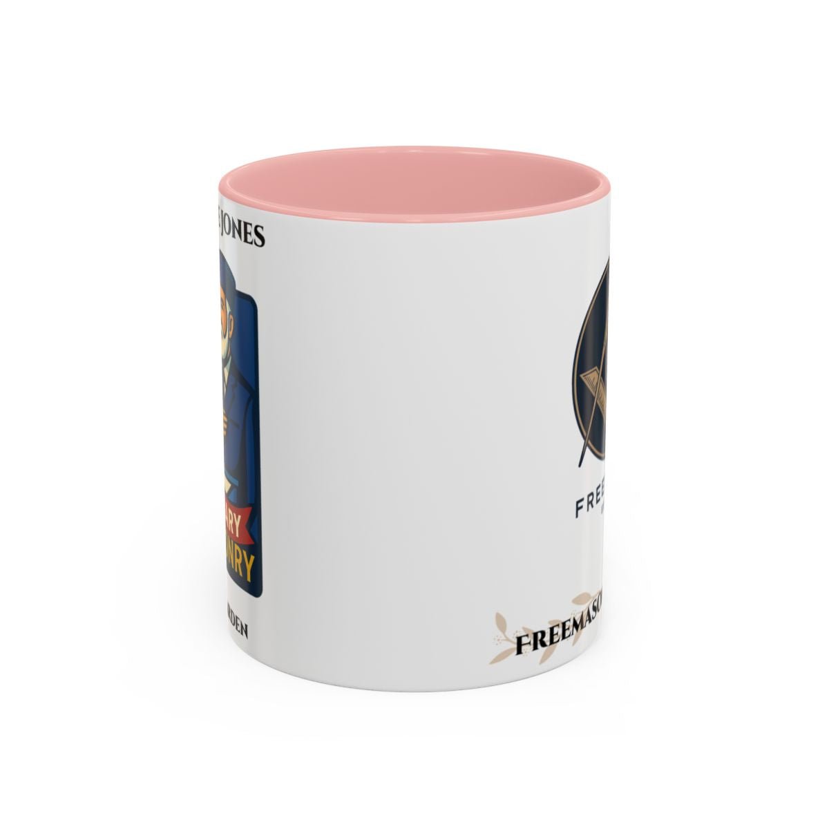 Premium Personalised Freemason Colour Rim Mug - Individual 40 years service - Masonic Mugs