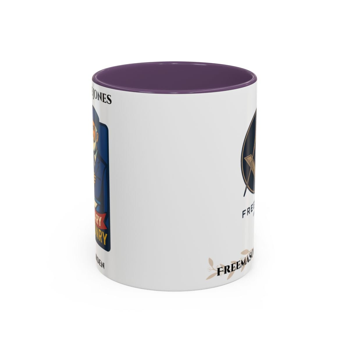 Premium Personalised Freemason Colour Rim Mug - Individual 40 years service - Masonic Mugs