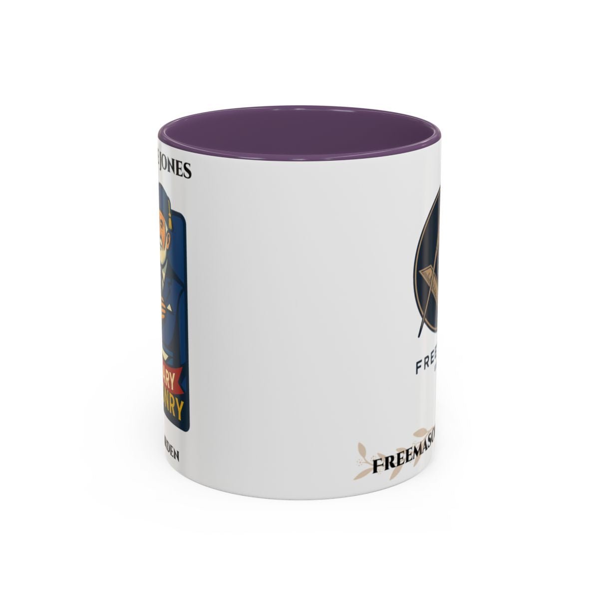 Premium Personalised Freemason Colour Rim Mug - Individual 60 years service - Masonic Mugs