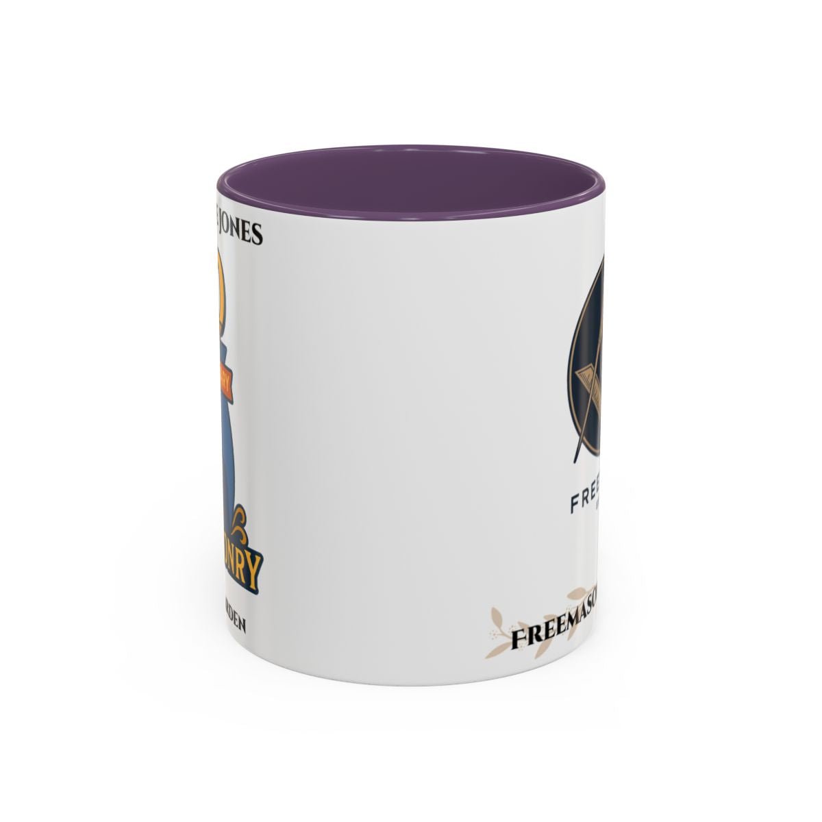 Premium Personalised Freemason Colour Rim Mug - Indvidual 70 years service - Masonic Mugs