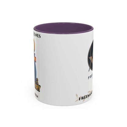 Premium Personalised Freemason Colour Rim Mug - Indvidual 70 years service - Masonic Mugs