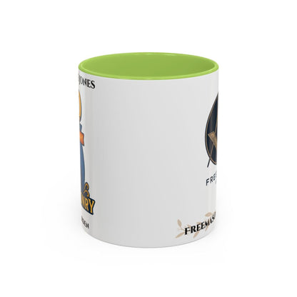 Premium Personalised Freemason Colour Rim Mug - Indvidual 70 years service - Masonic Mugs
