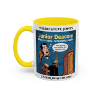 Premium Personalised Freemason Colour Rim Mug - Junior Deacon Design - Always Ready, Occasionaly Awake - Masonic Mugs