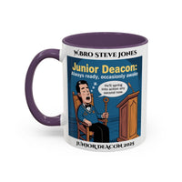 Premium Personalised Freemason Colour Rim Mug - Junior Deacon Design - Always Ready, Occasionaly Awake - Masonic Mugs