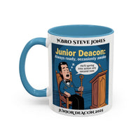 Premium Personalised Freemason Colour Rim Mug - Junior Deacon Design - Always Ready, Occasionaly Awake - Masonic Mugs