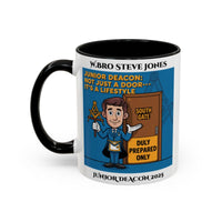 Premium Personalised Freemason Colour Rim Mug - Junior Deacon Design - Not just a door it's a lifestyle - Masonic Mugs
