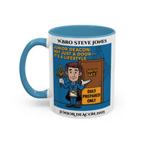 Premium Personalised Freemason Colour Rim Mug - Junior Deacon Design - Not just a door it's a lifestyle - Masonic Mugs