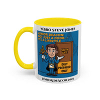 Premium Personalised Freemason Colour Rim Mug - Junior Deacon Design - Not just a door it's a lifestyle - Masonic Mugs