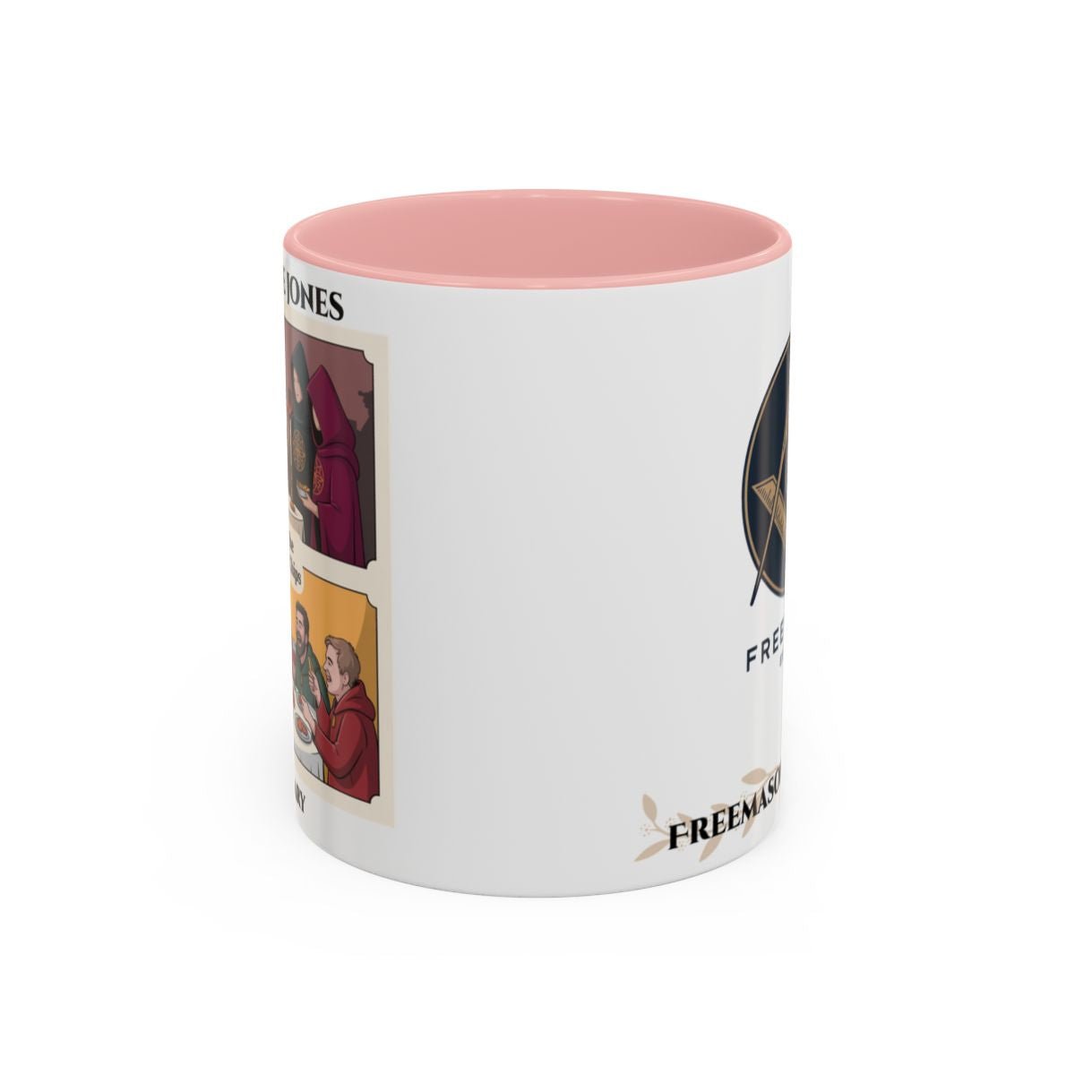 Premium Personalised Freemason Colour Rim Mug - Knight Emblem - Masonic Mugs