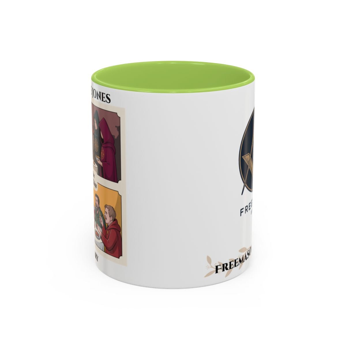 Premium Personalised Freemason Colour Rim Mug - Knight Emblem - Masonic Mugs