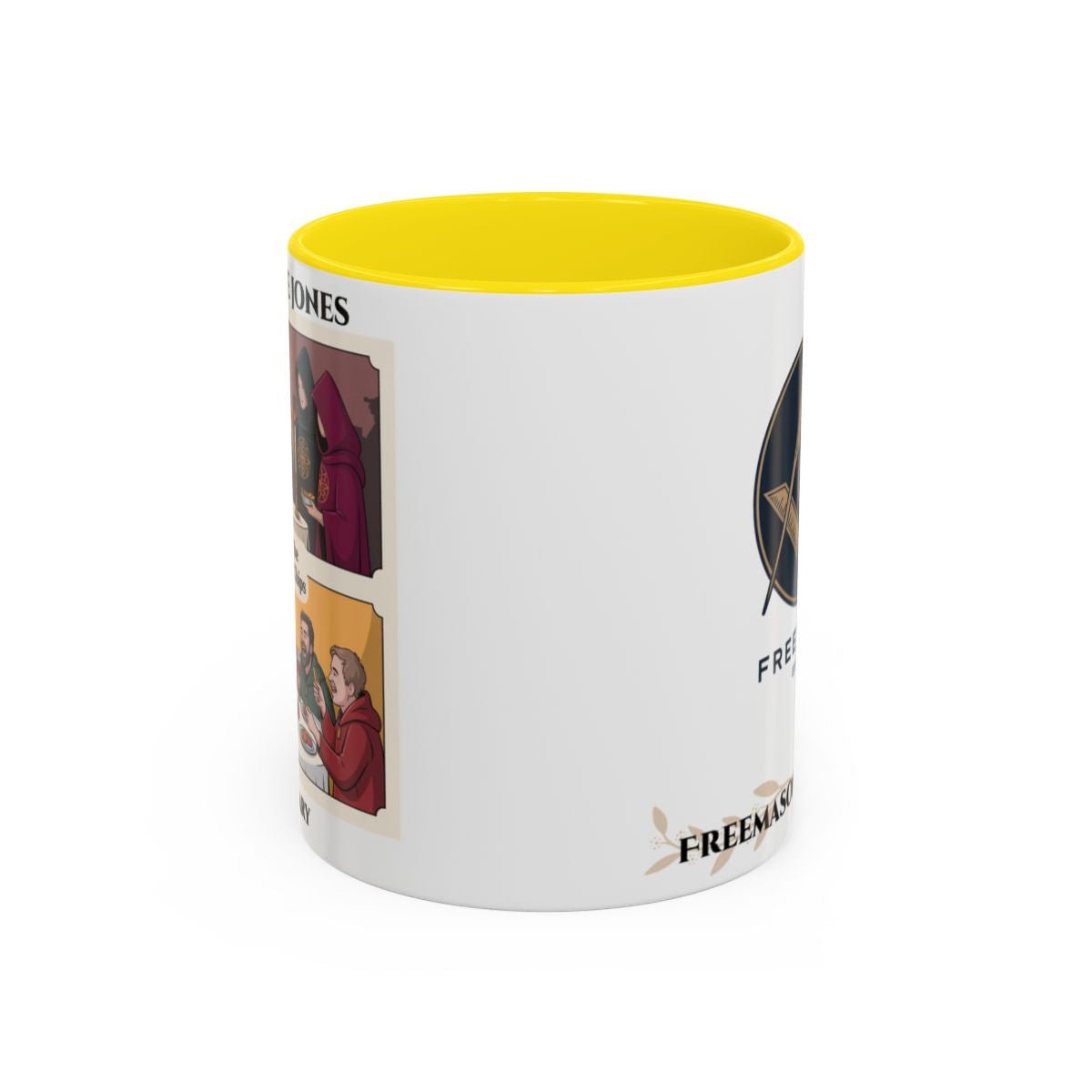 Premium Personalised Freemason Colour Rim Mug - Knight Emblem - Masonic Mugs