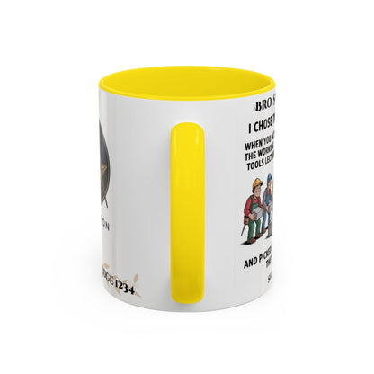 Premium Personalised Freemason Colour Rim Mug - Mark Choosing the right stone - Masonic Mugs