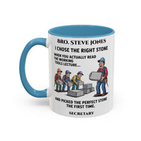 Premium Personalised Freemason Colour Rim Mug - Mark Choosing the right stone - Masonic Mugs