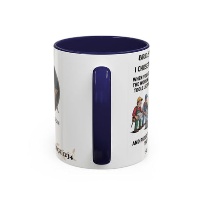Premium Personalised Freemason Colour Rim Mug - Mark Choosing the right stone - Masonic Mugs