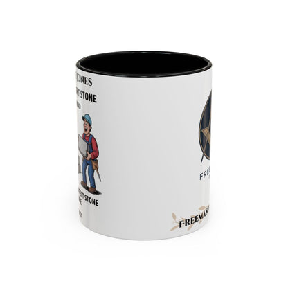 Premium Personalised Freemason Colour Rim Mug - Mark Choosing the right stone - Masonic Mugs
