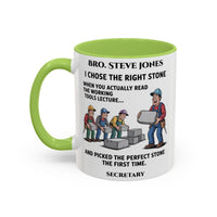 Premium Personalised Freemason Colour Rim Mug - Mark Choosing the right stone - Masonic Mugs