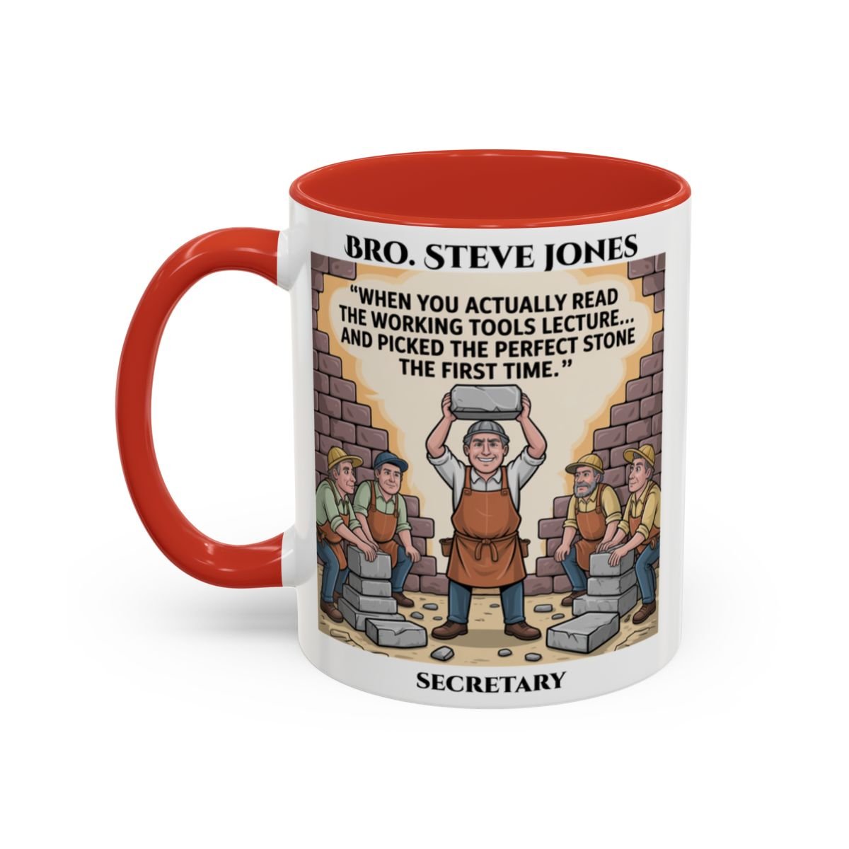 Premium Personalised Freemason Colour Rim Mug - Mark Masonry - Masonic Mugs