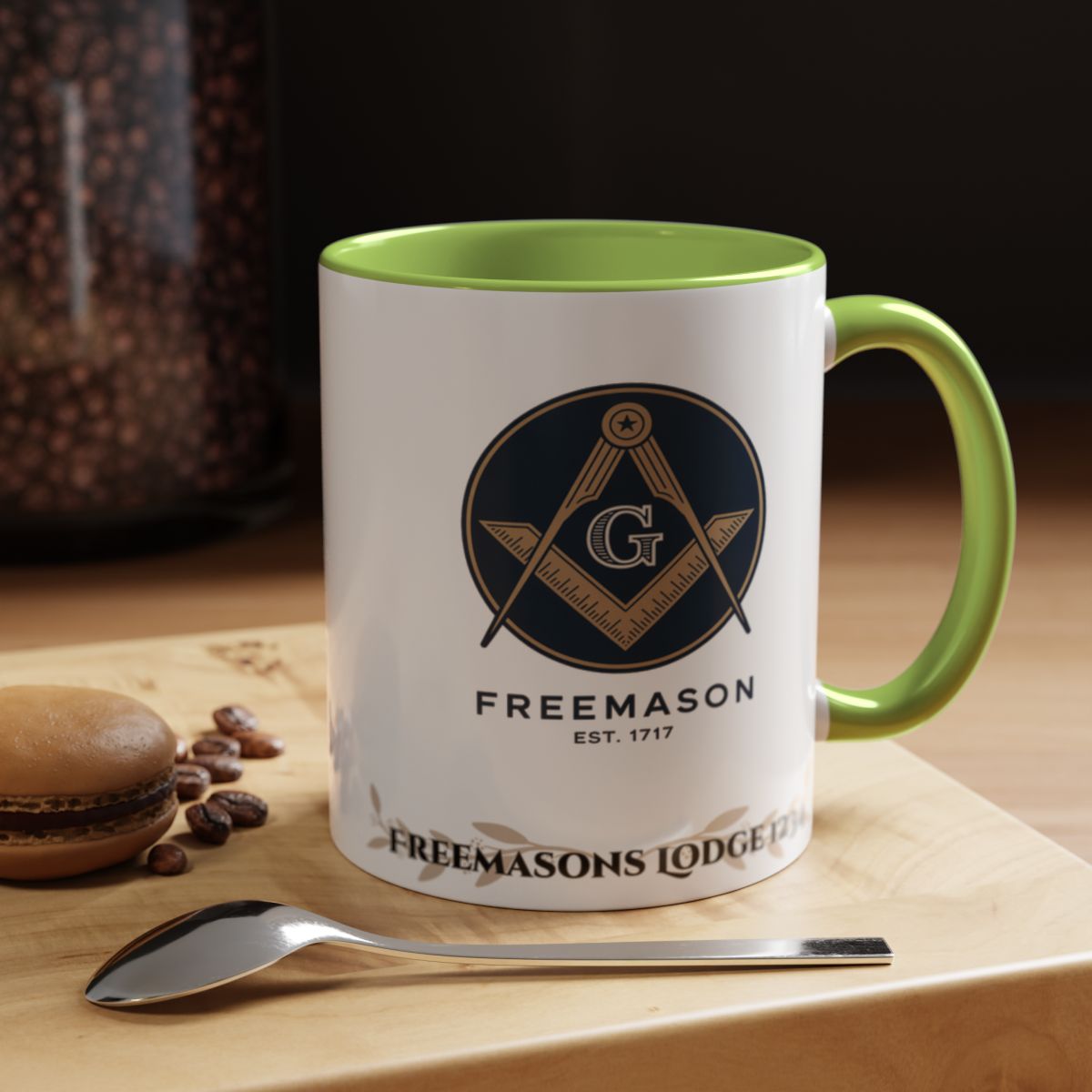 Premium Personalised Freemason Colour Rim Mug - Mark Masonry - Masonic Mugs