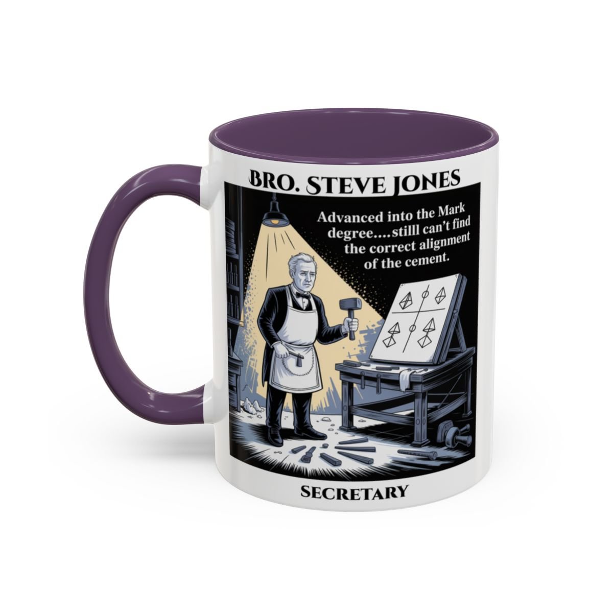 Premium Personalised Freemason Colour Rim Mug - Mark Masonry - Masonic Mugs