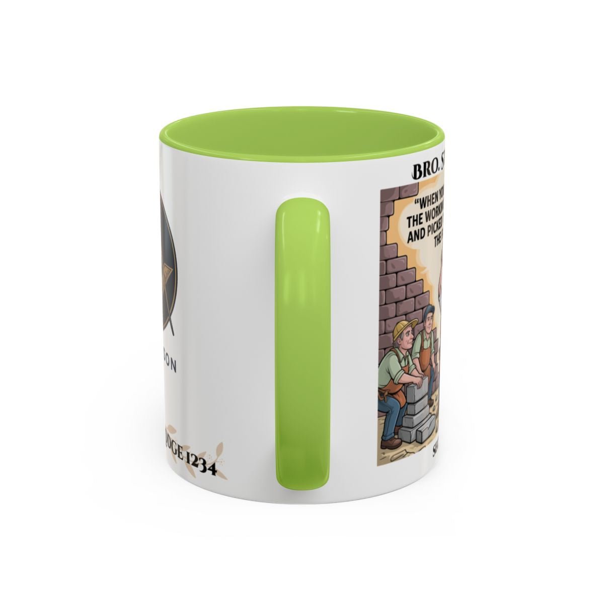 Premium Personalised Freemason Colour Rim Mug - Mark Masonry - Masonic Mugs