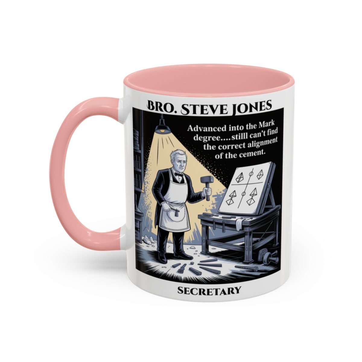 Premium Personalised Freemason Colour Rim Mug - Mark Masonry - Masonic Mugs