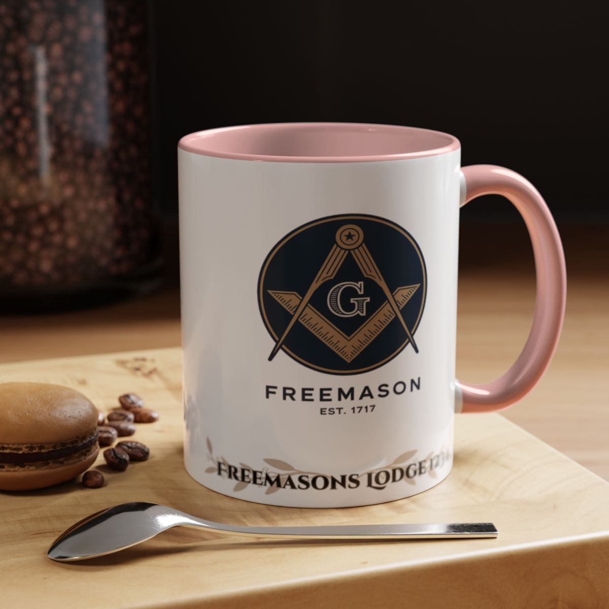 Premium Personalised Freemason Colour Rim Mug - Mark Masonry - Masonic Mugs