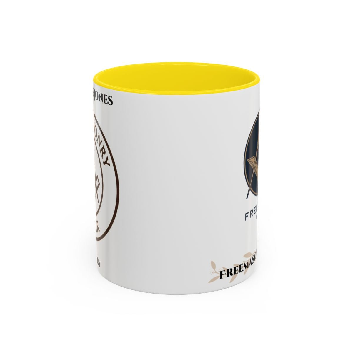 Premium Personalised Freemason Colour Rim Mug - Mark Masonry Emblem - Masonic Mugs