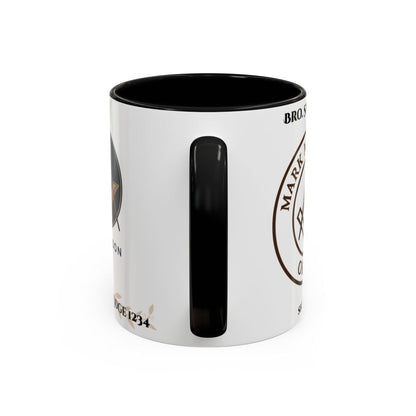Premium Personalised Freemason Colour Rim Mug - Mark Masonry Emblem - Masonic Mugs