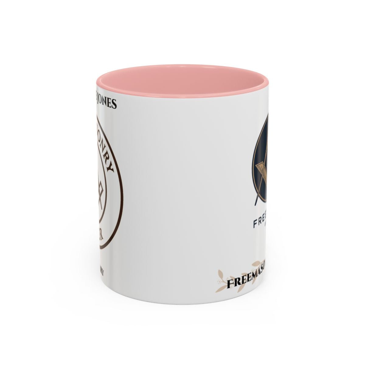 Premium Personalised Freemason Colour Rim Mug - Mark Masonry Emblem - Masonic Mugs