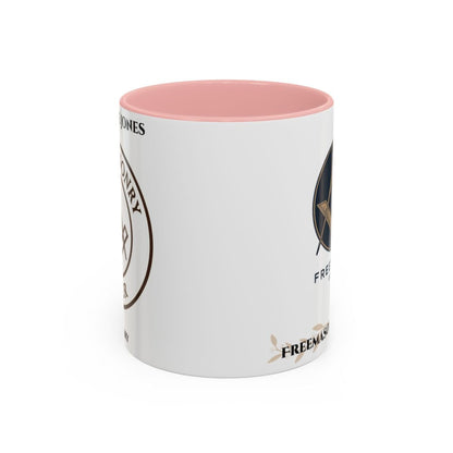 Premium Personalised Freemason Colour Rim Mug - Mark Masonry Emblem - Masonic Mugs