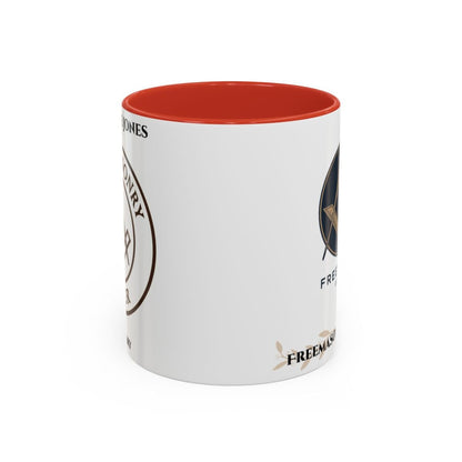 Premium Personalised Freemason Colour Rim Mug - Mark Masonry Emblem - Masonic Mugs
