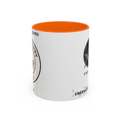 Premium Personalised Freemason Colour Rim Mug - Mark Masonry Emblem - Masonic Mugs