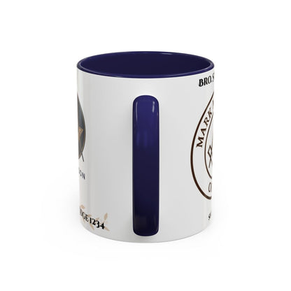 Premium Personalised Freemason Colour Rim Mug - Mark Masonry Emblem - Masonic Mugs