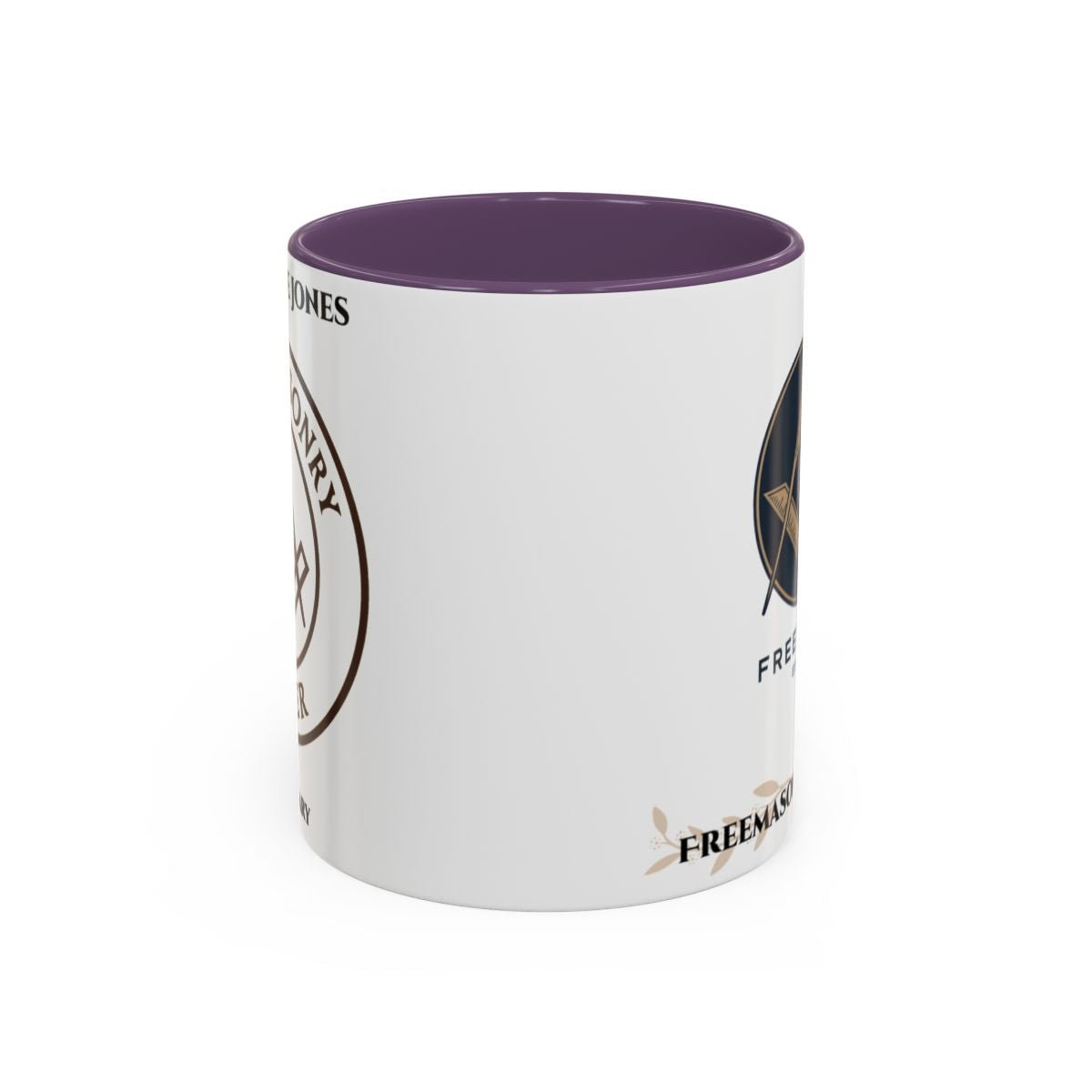 Premium Personalised Freemason Colour Rim Mug - Mark Masonry Emblem - Masonic Mugs