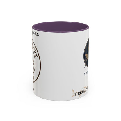 Premium Personalised Freemason Colour Rim Mug - Mark Masonry Emblem - Masonic Mugs