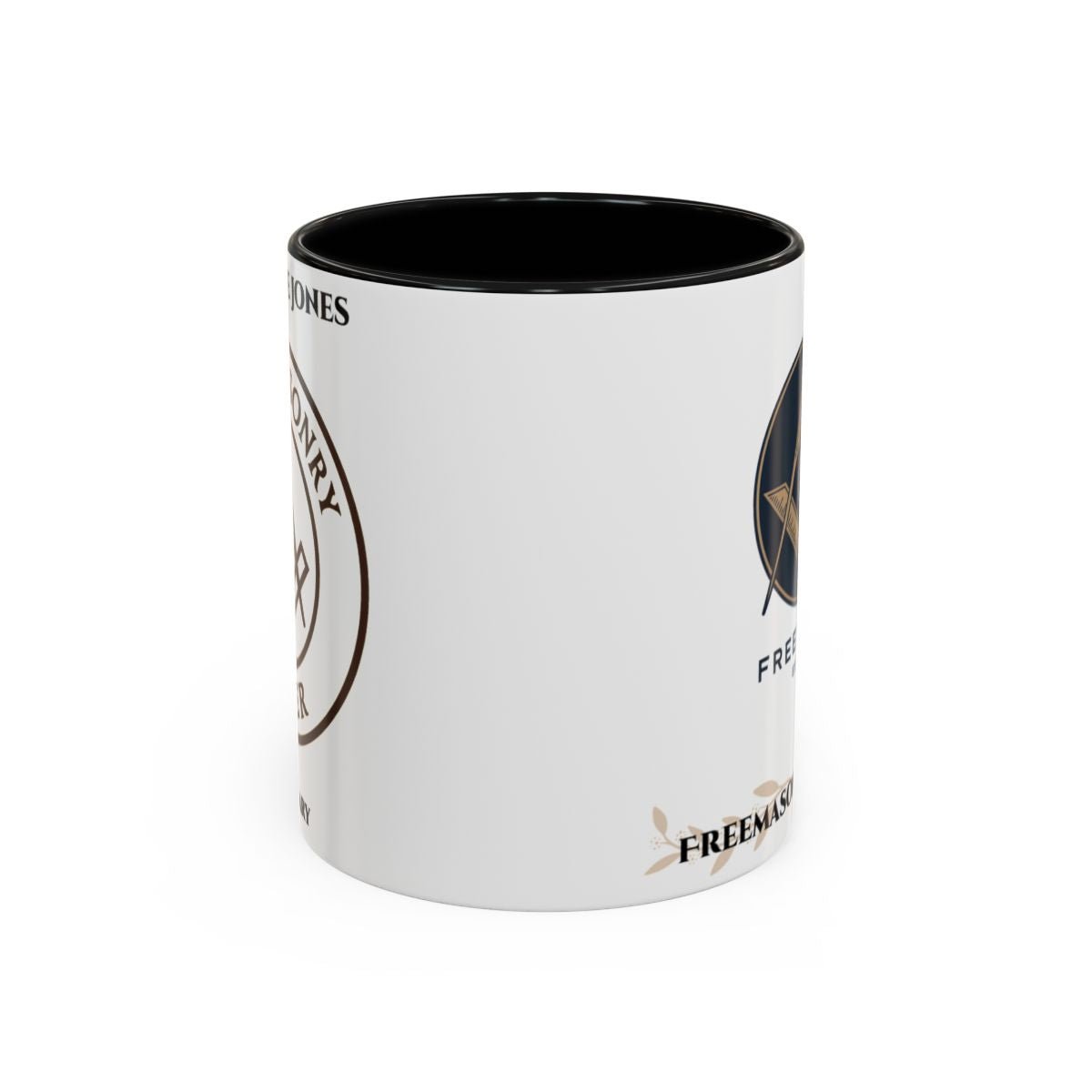 Premium Personalised Freemason Colour Rim Mug - Mark Masonry Emblem - Masonic Mugs