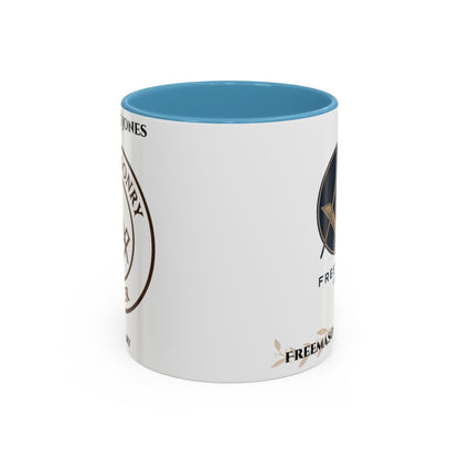 Premium Personalised Freemason Colour Rim Mug - Mark Masonry Emblem - Masonic Mugs