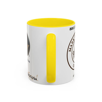 Premium Personalised Freemason Colour Rim Mug - Mark Masonry Emblem - Masonic Mugs