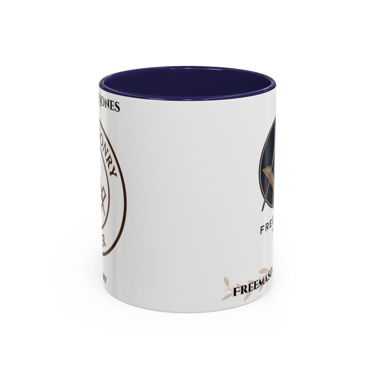 Premium Personalised Freemason Colour Rim Mug - Mark Masonry Emblem - Masonic Mugs