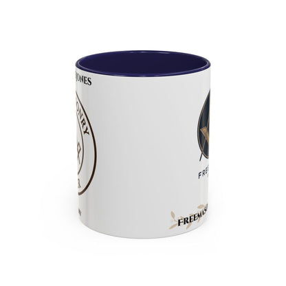 Premium Personalised Freemason Colour Rim Mug - Mark Masonry Emblem - Masonic Mugs