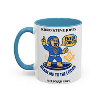 Premium Personalised Freemason Colour Rim Mug - Meme - beam me up to the lodge - Masonic Mugs