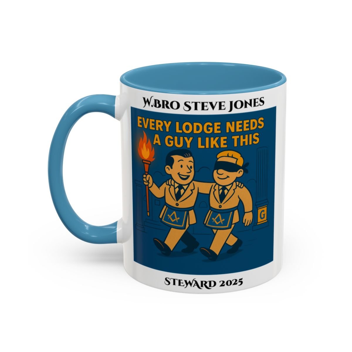 Premium Personalised Freemason Colour Rim Mug - Meme - Every lodge needs a guy like this - Masonic Mugs