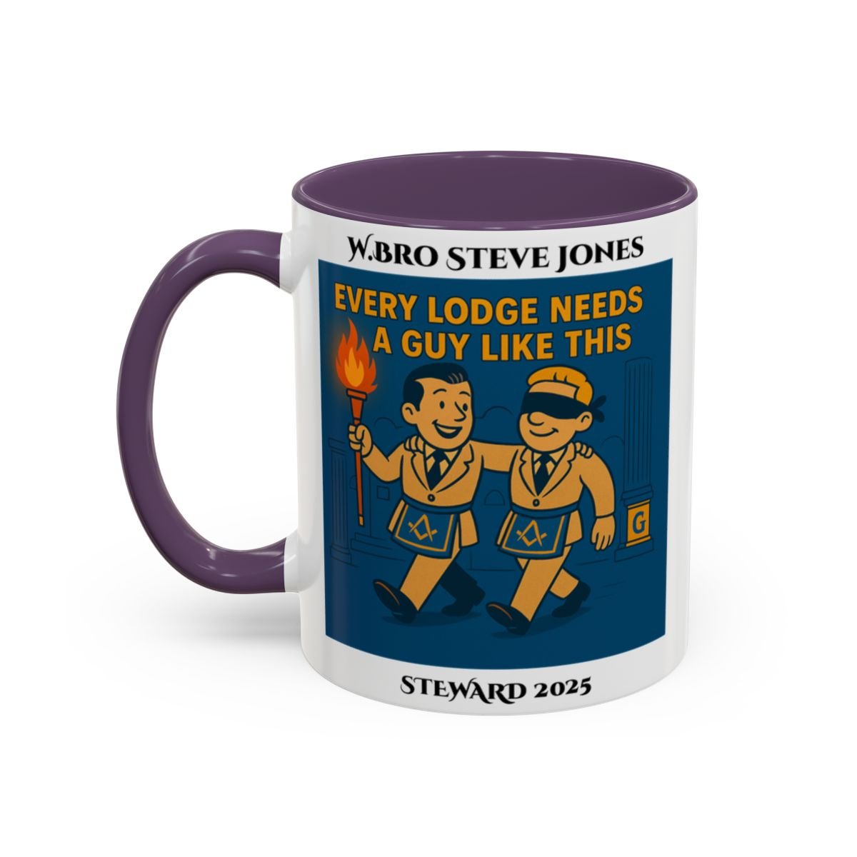 Premium Personalised Freemason Colour Rim Mug - Meme - Every lodge needs a guy like this - Masonic Mugs