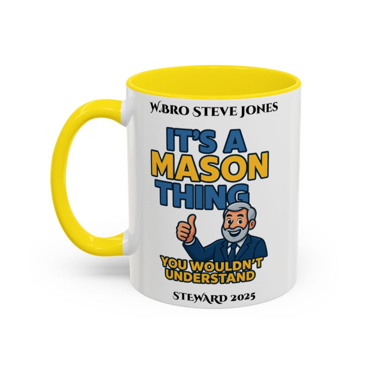 Premium Personalised Freemason Colour Rim Mug - Meme - its a mason thing, you wouldn't understand it - Masonic Mugs