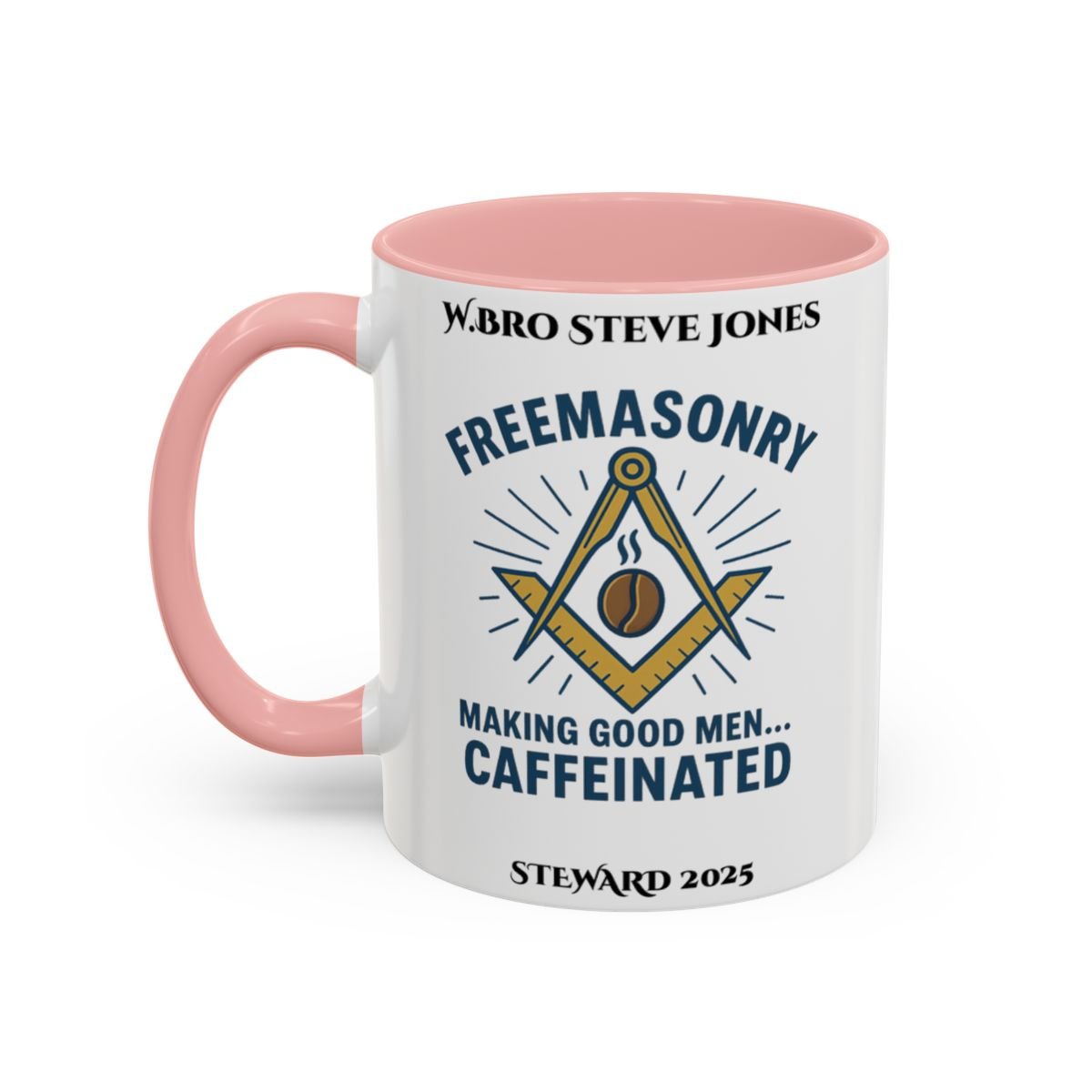 Premium Personalised Freemason Colour Rim Mug - Meme - Making good men caffeinated - Masonic Mugs