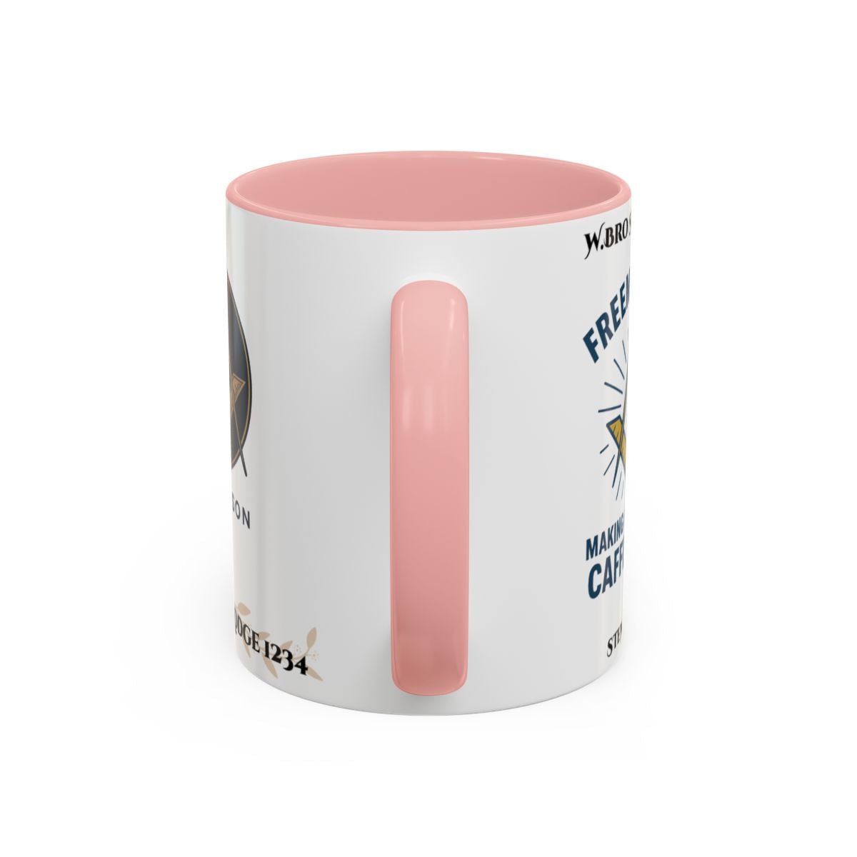 Premium Personalised Freemason Colour Rim Mug - Meme - Making good men caffeinated - Masonic Mugs