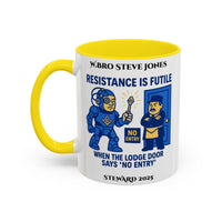Premium Personalised Freemason Colour Rim Mug - Meme - resistance is file - Masonic Mugs