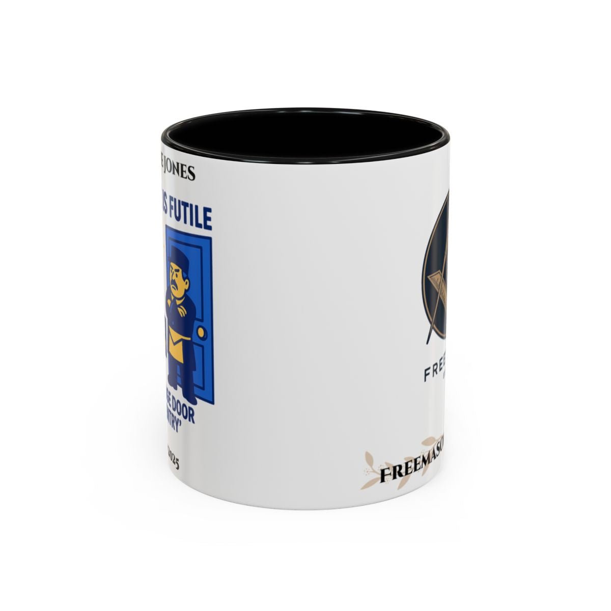 Premium Personalised Freemason Colour Rim Mug - Meme - resistance is file - Masonic Mugs